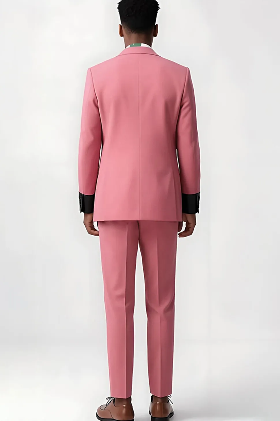 2 Peça Single Breasted Peak Lapel Rosa Ternos Masculinos