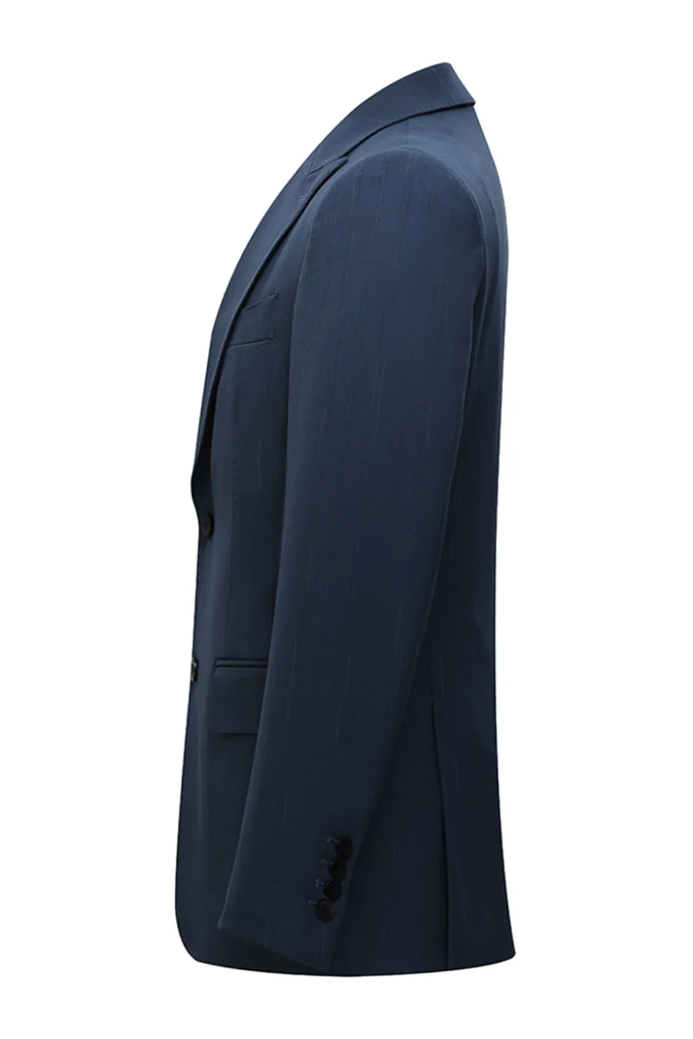 3 Peça Single Breasted Slim Fit Peak Lapel Fatos Masculinos da Marinha