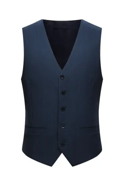 3 Peça Single Breasted Slim Fit Peak Lapel Fatos Masculinos da Marinha