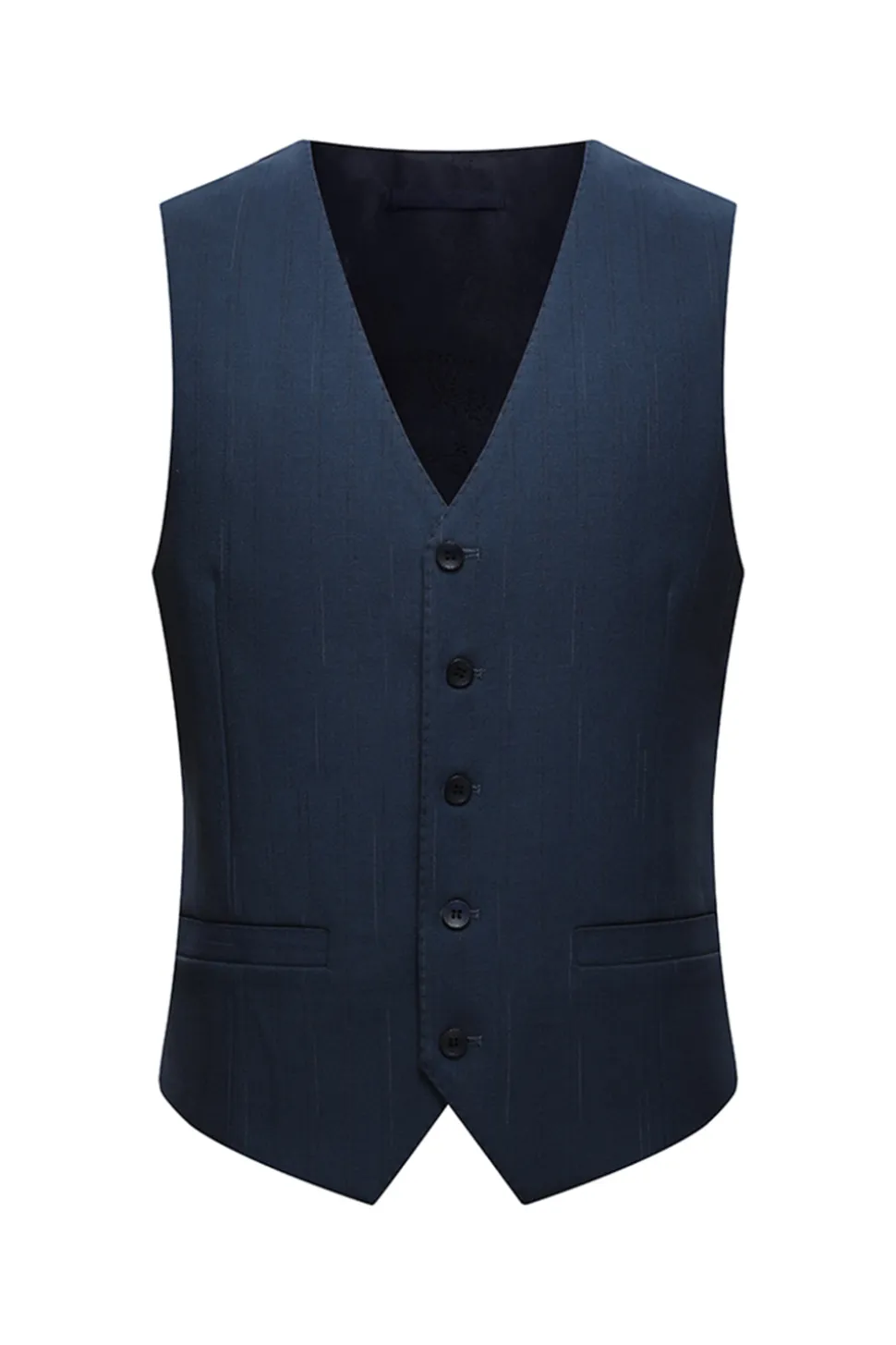 3 Peça Single Breasted Slim Fit Peak Lapel Fatos Masculinos da Marinha
