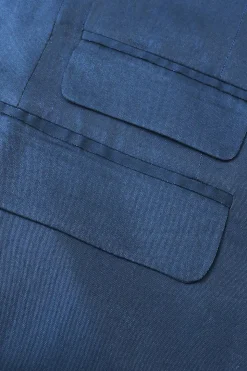 2 Peças Azul Masculino Duplo Peito Pico Lapel Terno