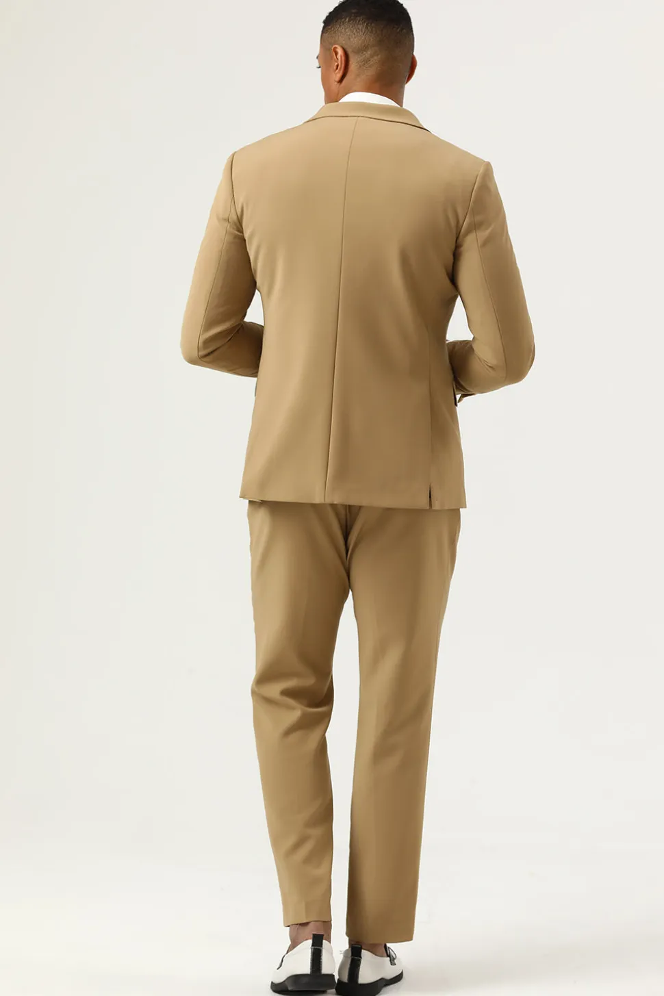 3 Peças Castanho Terno Masculino
