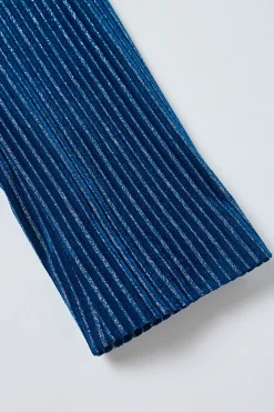 2 peças de tinta azul veludo listrado mulheres ternos de baile