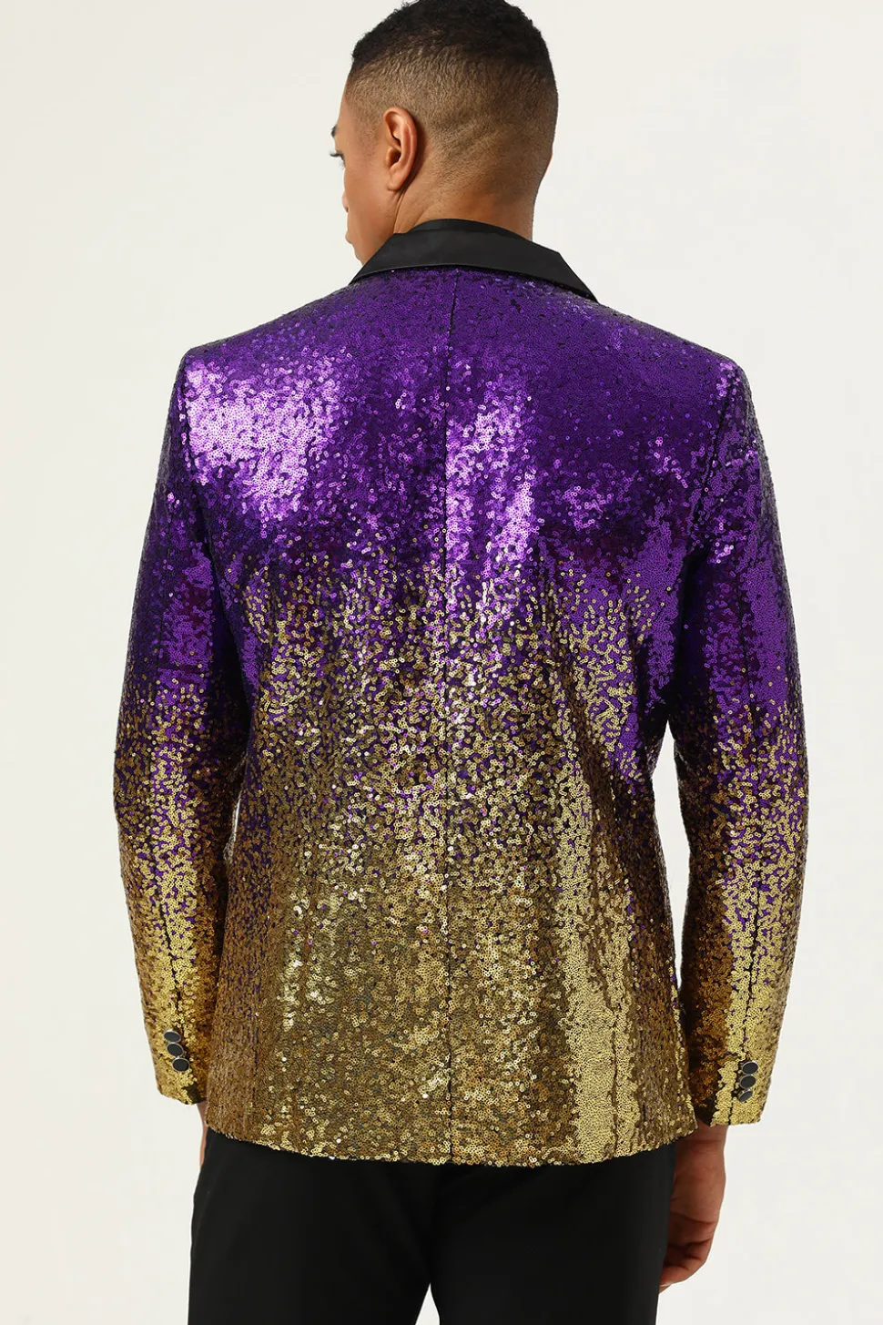 2 Peças Lantejoulas Roxo Fato Homem