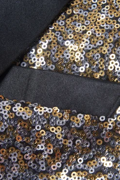 2 Peças Lantejoulas Roxo Fato Homem
