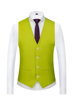 3 Peças Notched Lapela Verde Homens Prom Suits