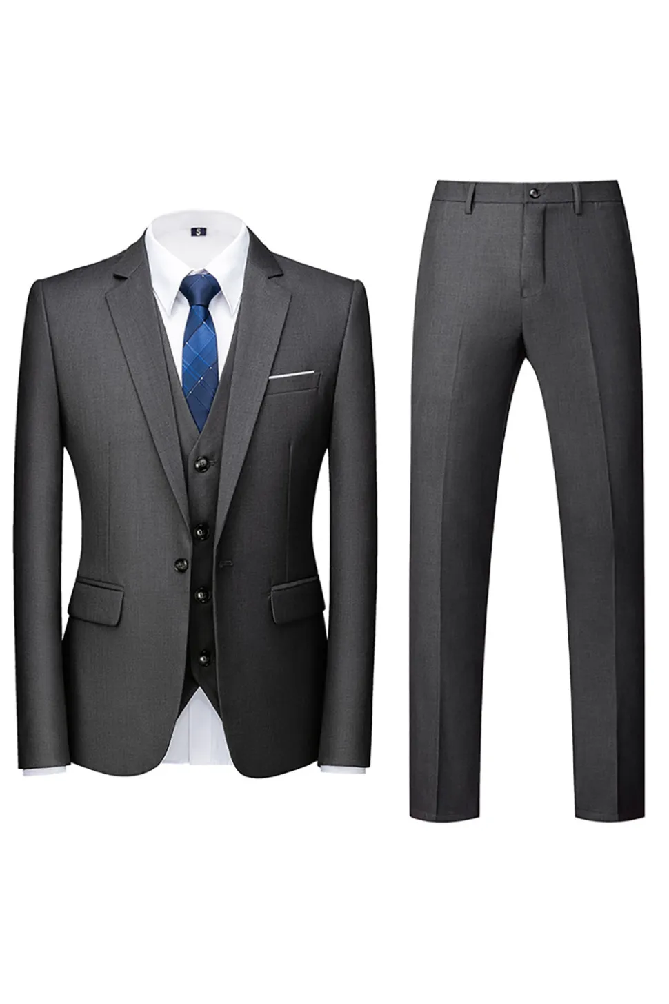 3 Peças Notched Lapela Verde Homens Prom Suits