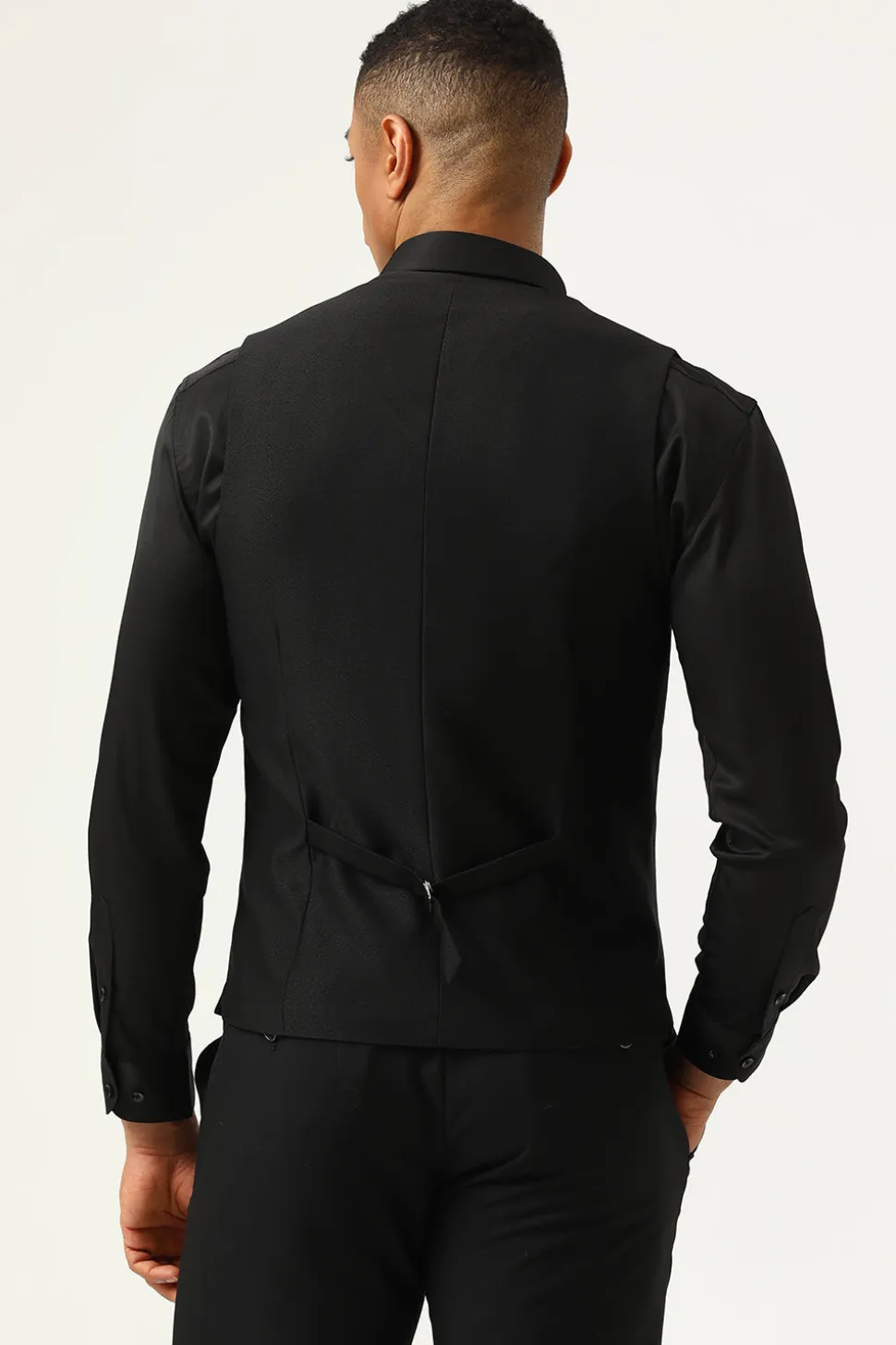 3 Peças Preto Vermelho Lapela Shawl Fatos Masculino