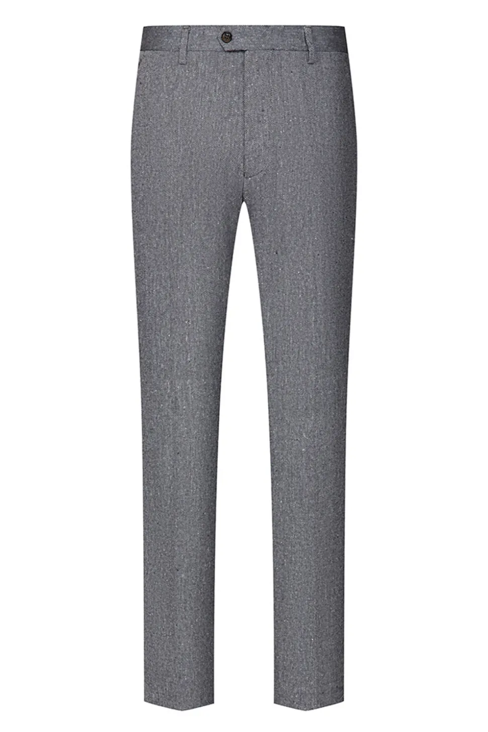 3 Peças Slim Fit Notched Lapela Homens Ternos Cinzentos