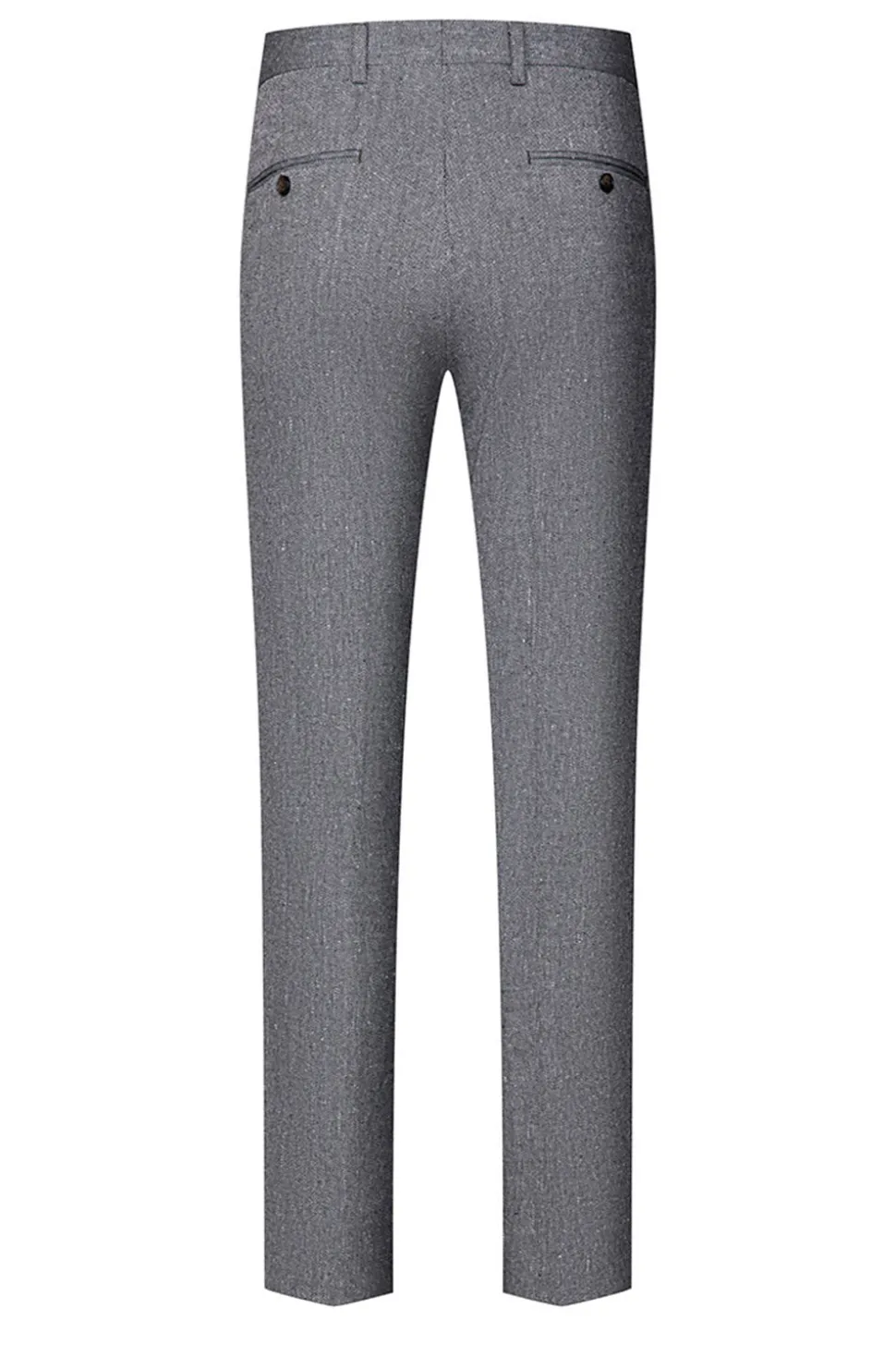 3 Peças Slim Fit Notched Lapela Homens Ternos Cinzentos