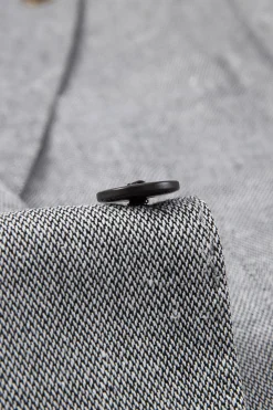 3 Peças Slim Fit Notched Lapela Homens Ternos Cinzentos
