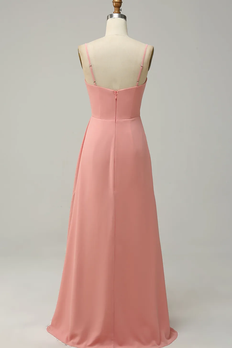 A Line Alças Espaguete Blush Vestido de Dama de Honor