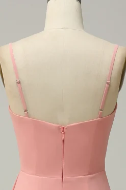 A Line Alças Espaguete Blush Vestido de Dama de Honor
