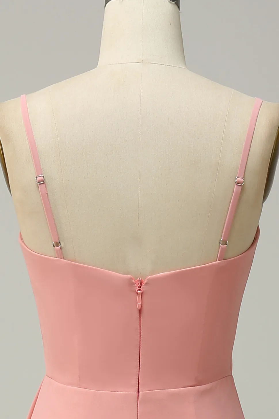A Line Alças Espaguete Blush Vestido de Dama de Honor