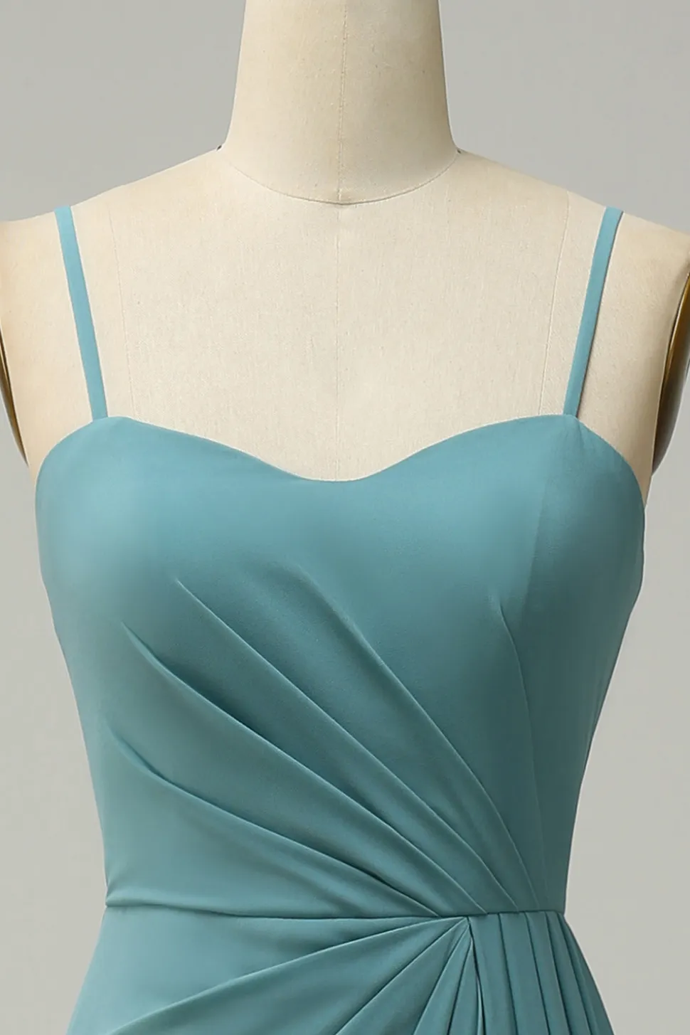 A Line Alças Espaguete Blush Vestido de Dama de Honor