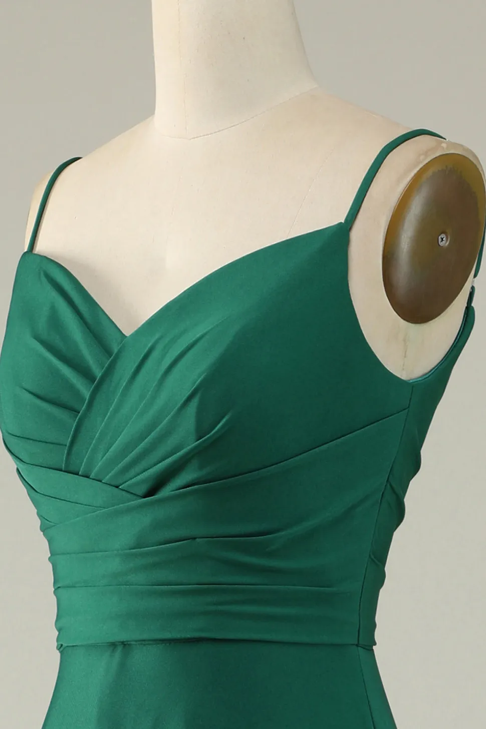 A Line Alças Espaguete Borgonha Vestido Dama de Honra