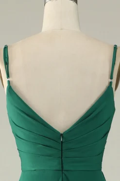 A Line Alças Espaguete Borgonha Vestido Dama de Honra