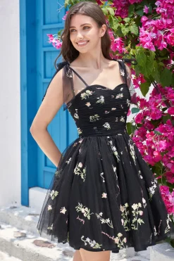 A Line Champanhe Vestido de Cocktail