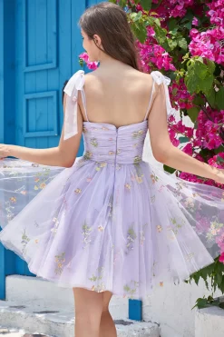 A Line Champanhe Vestido de Cocktail