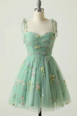 A Line Champanhe Vestido de Cocktail