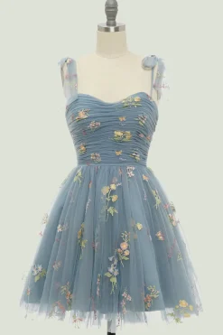 A Line Champanhe Vestido de Cocktail