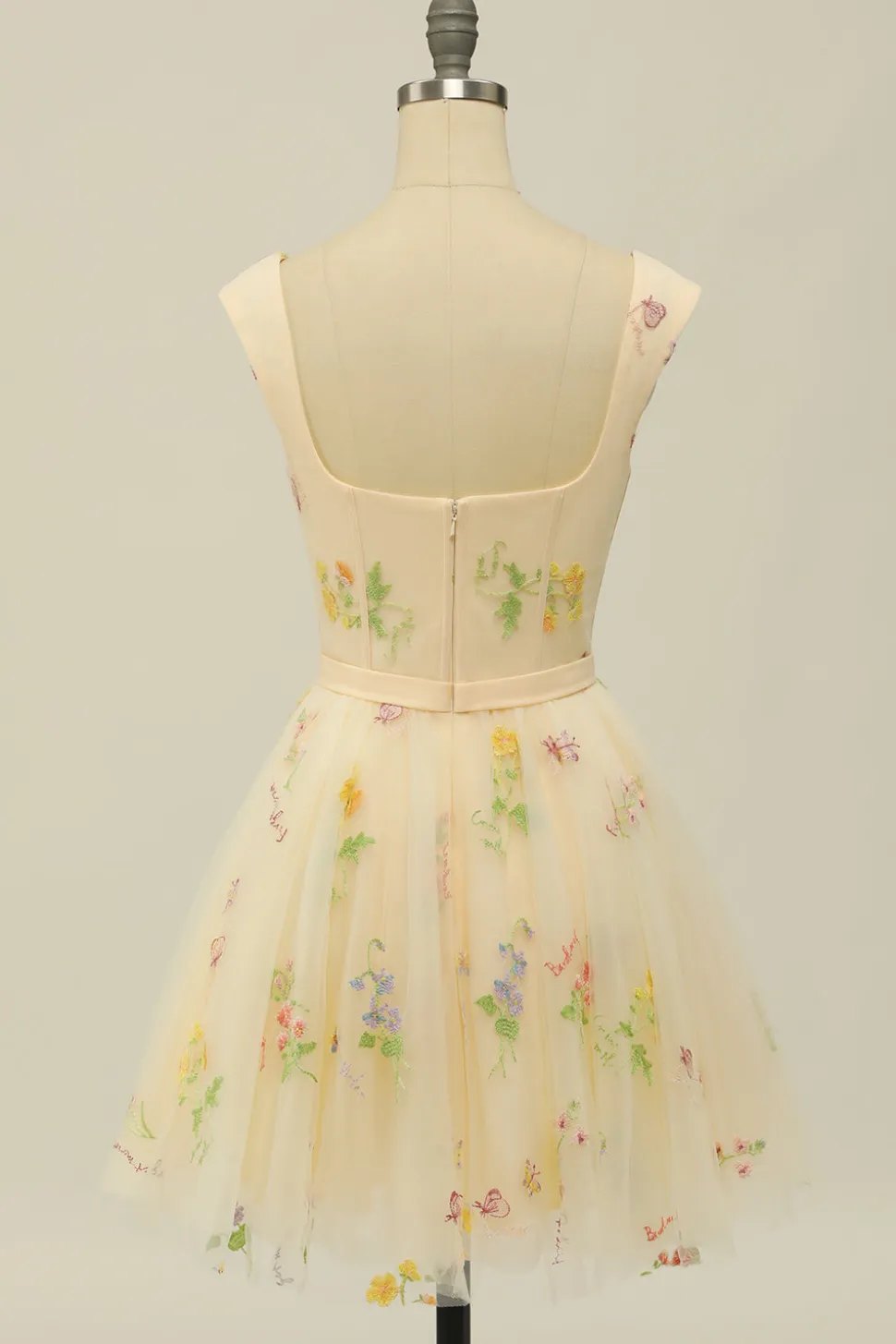 A Line Champanhe Vestido de Cocktail