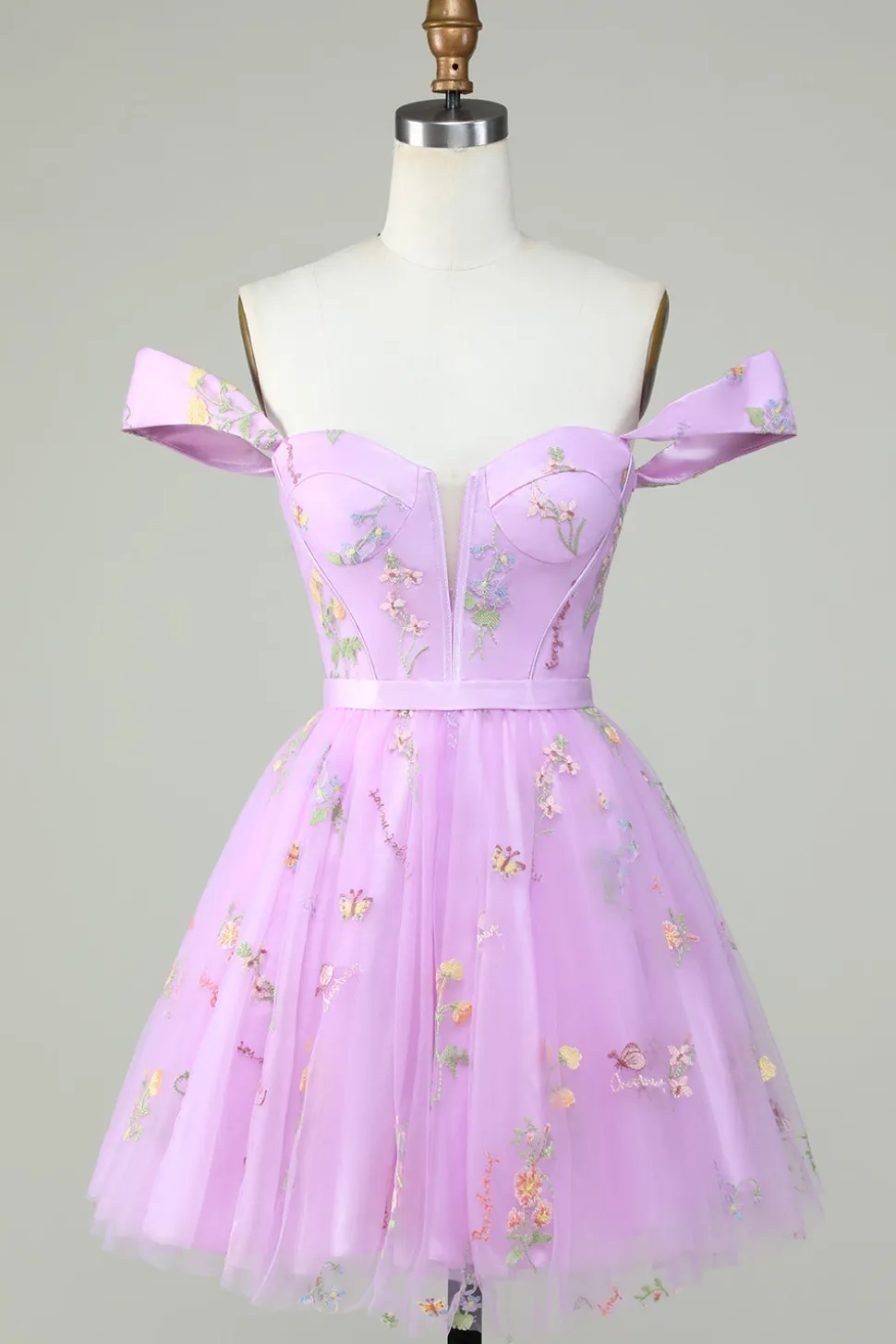 A Line Champanhe Vestido de Cocktail