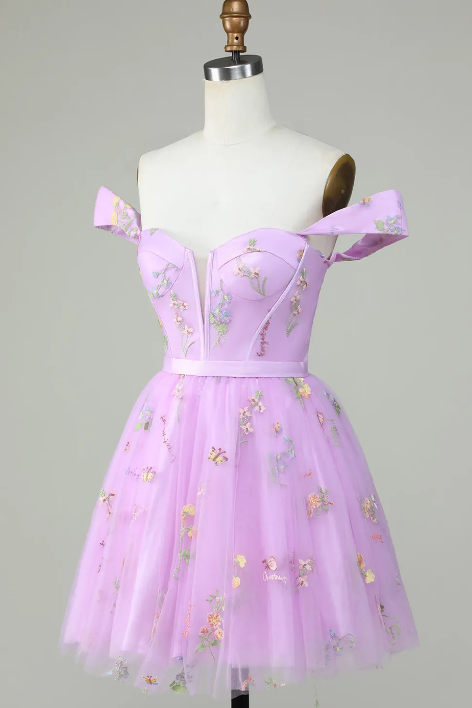 A Line Champanhe Vestido de Cocktail