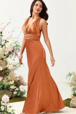 A Line Halter Vestido de Dama de Honor