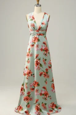 A Line Halter Vestido de Dama de Honor