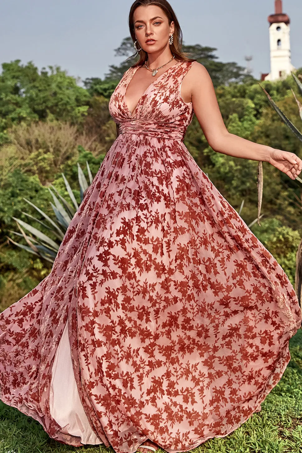 A Line Vestido de Festa Ferrugem