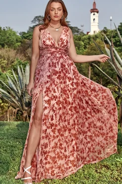 A Line Vestido de Festa Ferrugem