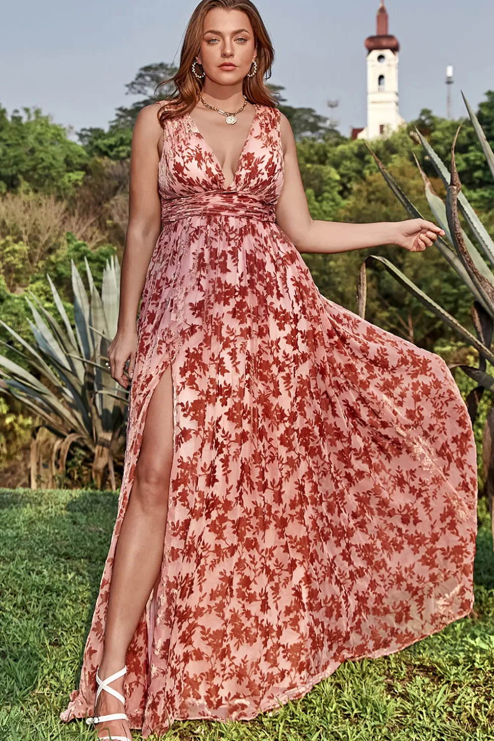 A Line Vestido de Festa Ferrugem