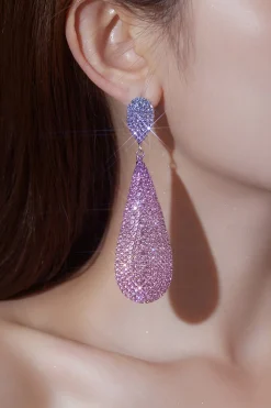 Acessórios brilhantes incrustados de diamante Brincos de luxo