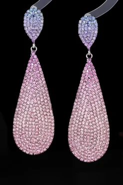 Acessórios brilhantes incrustados de diamante Brincos de luxo