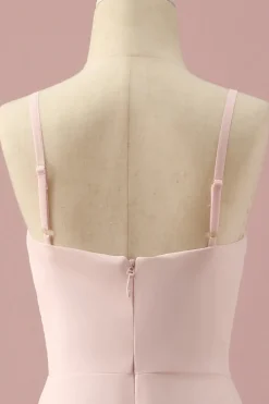Alças de Espaguete Rosa Claro Vestido Dama de Honor Júnior