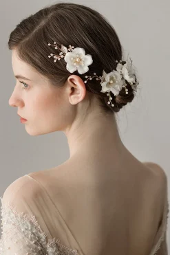 Alfinetes de cabelo de flor de chiffon doce super fada