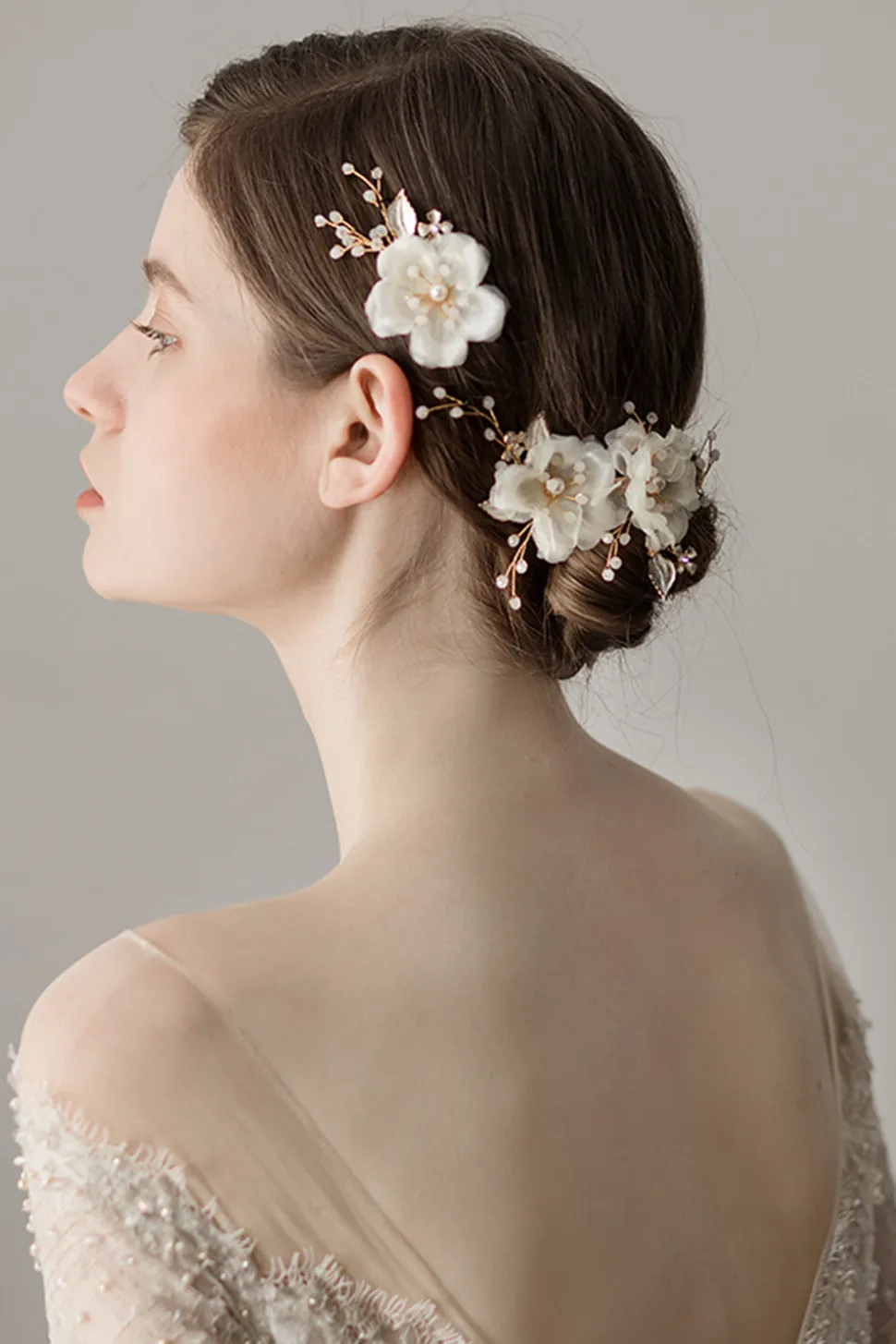 Alfinetes de cabelo de flor de chiffon doce super fada