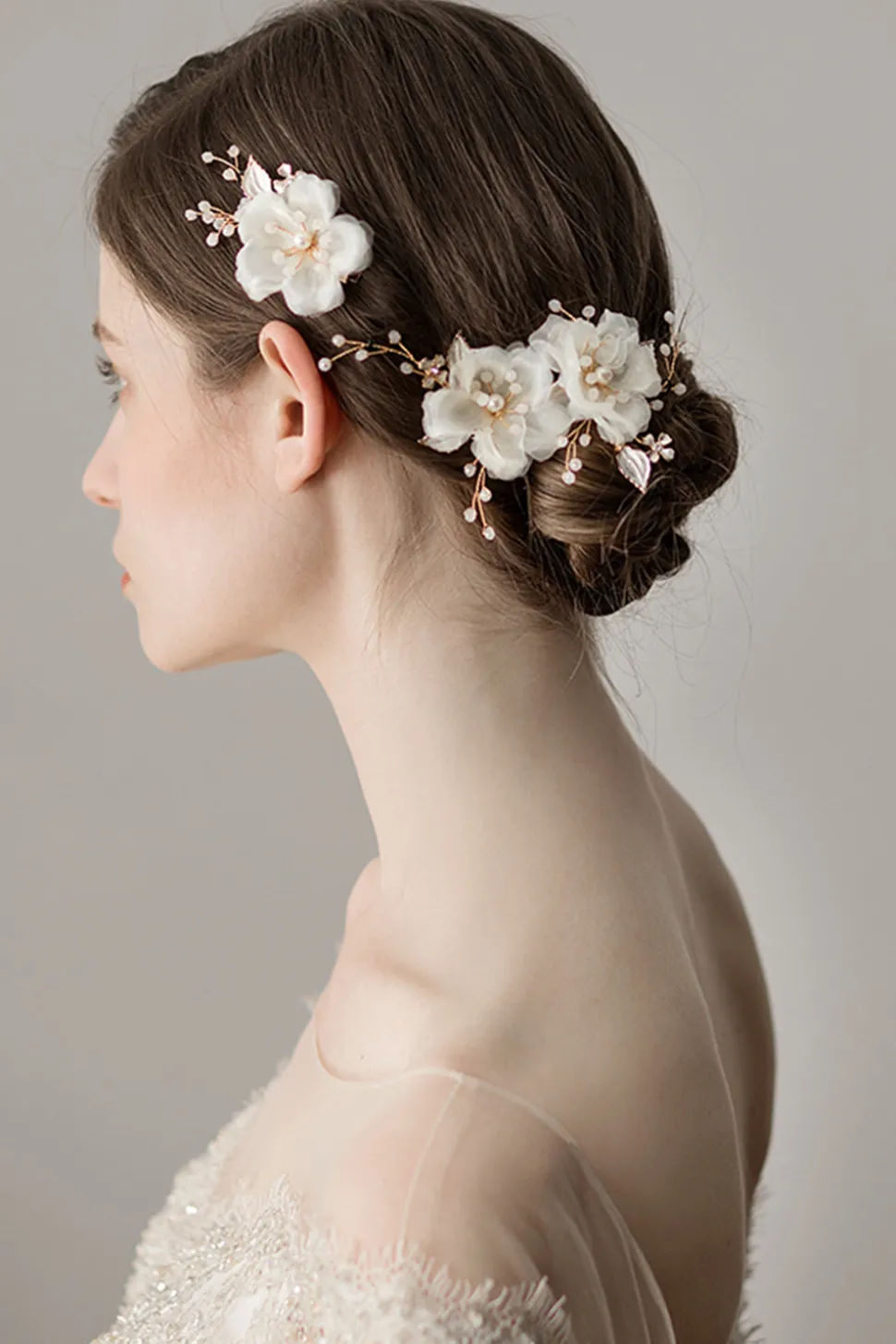 Alfinetes de cabelo de flor de chiffon doce super fada