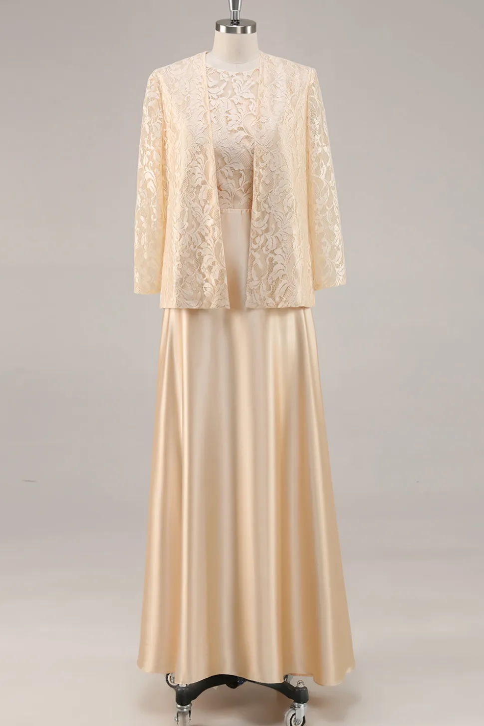 A-Line Champagne Chiffon 2-Piece Mãe do Vestido da Noiva