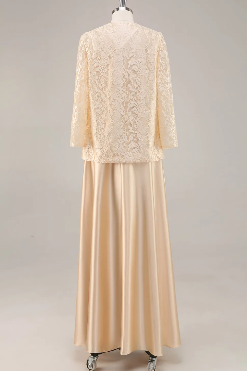 A-Line Champagne Chiffon 2-Piece Mãe do Vestido da Noiva