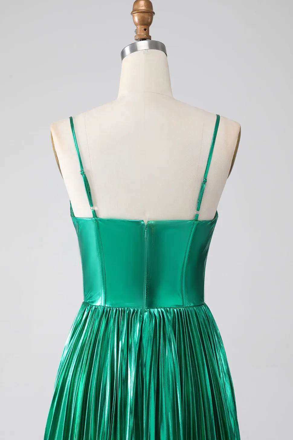A-line Dark Green Corset Prom Dress com Fenda