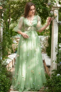 A-Line Lavanda Vestido de Cerimónia Mangas Curtas