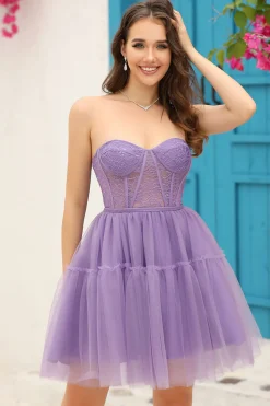 A-Line Preto Mangas Compridos Vestido de Cocktail