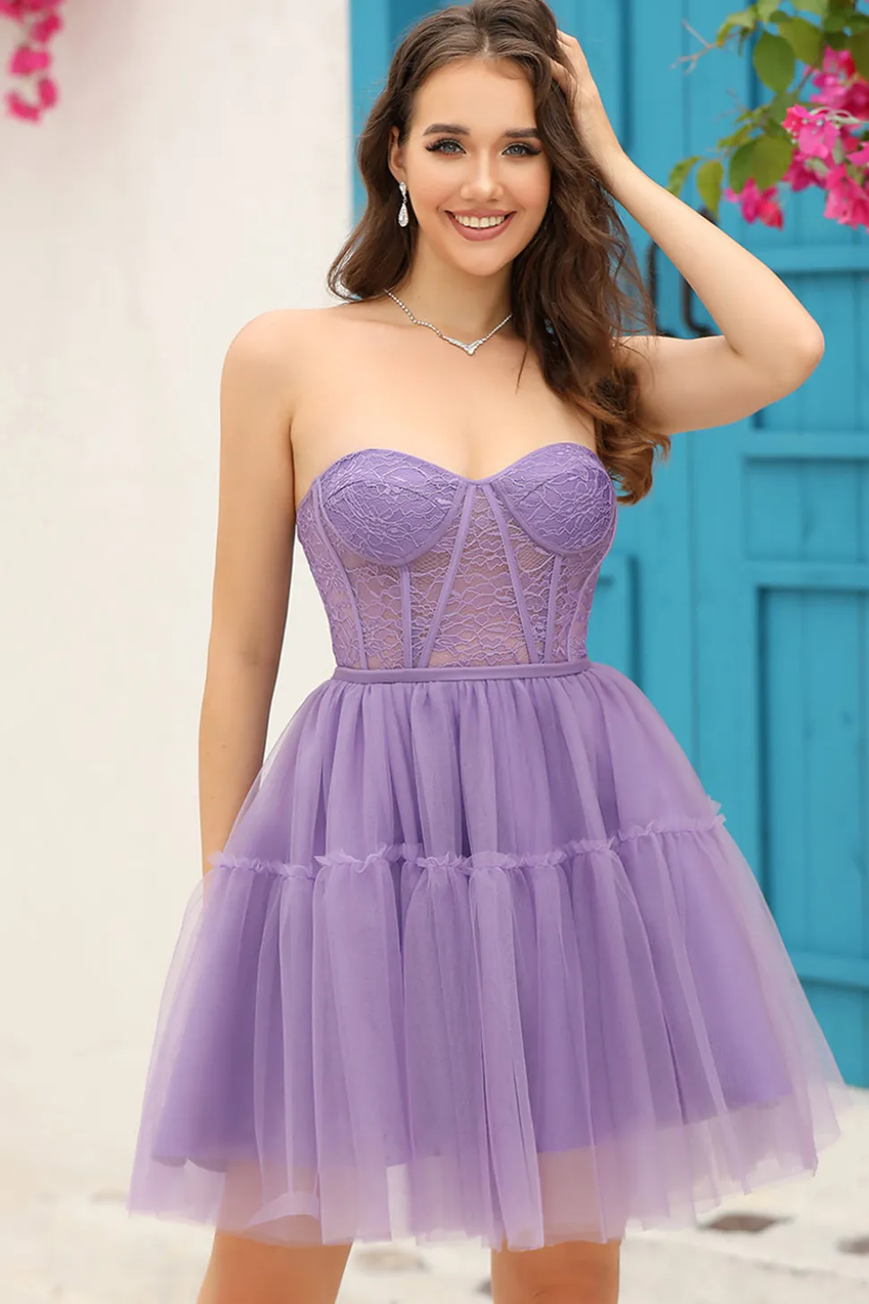 A-Line Preto Mangas Compridos Vestido de Cocktail