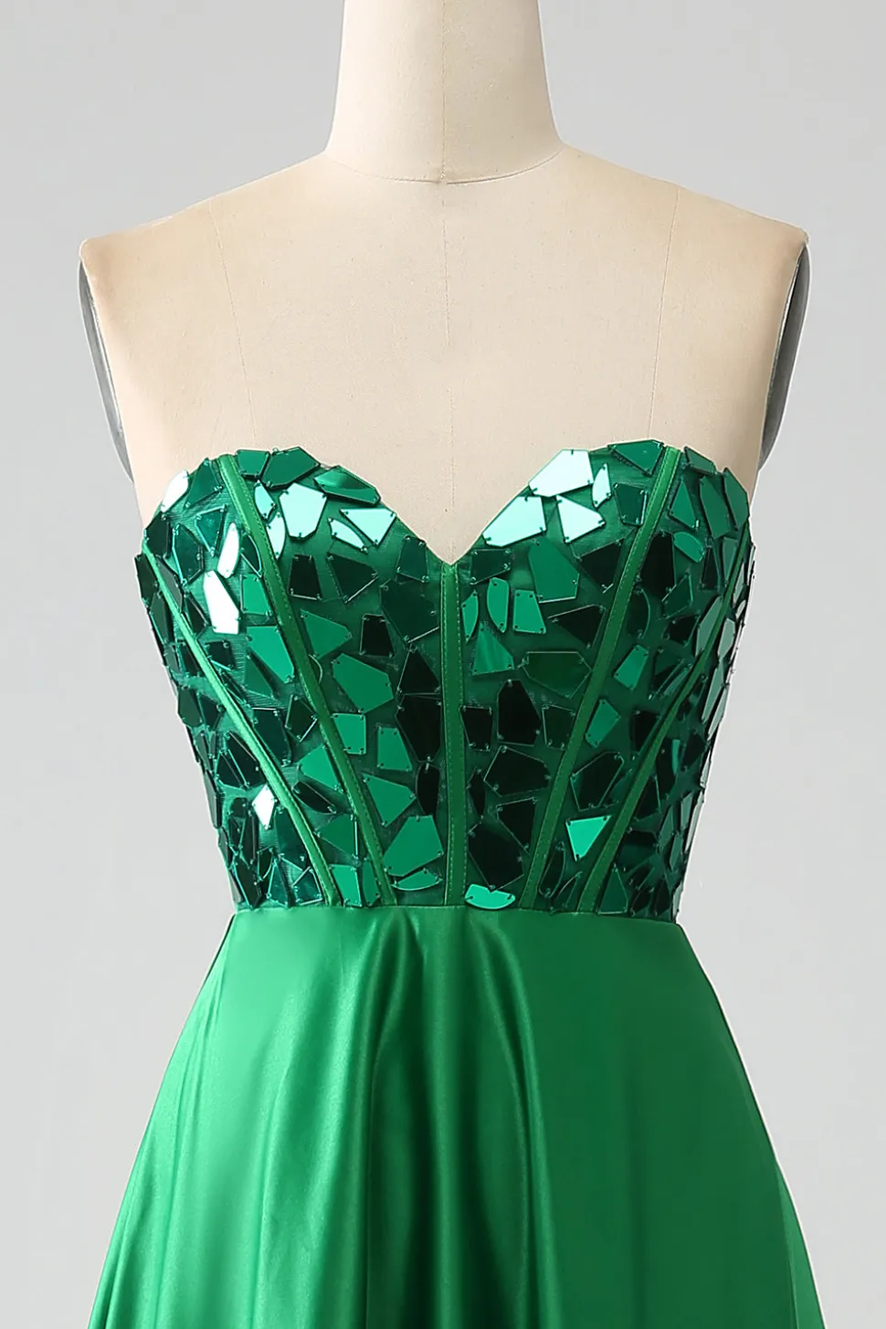 A-Line Querida Espartilho Verde Escuro Vestido de Baile de Formatura