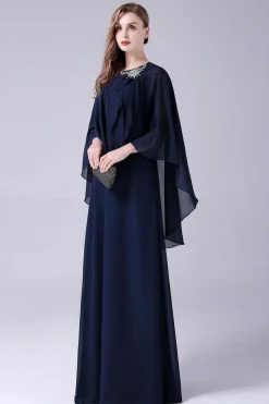 A-Line Scoop Neck Chão-Comprimento Chiffon Mãe do Vestido da Noiva