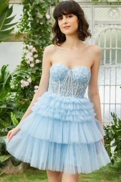 A-Line Sweetheart Rosa Vestido Curto Homecoming