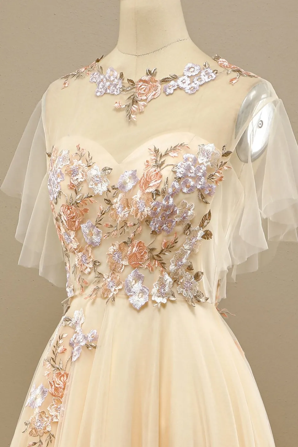Amarelas Longas Baile Vestido Com Apliques