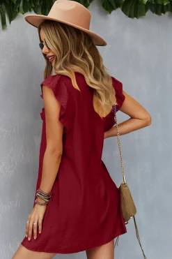 Amarelo Boho Vestido de Verão Com Babados